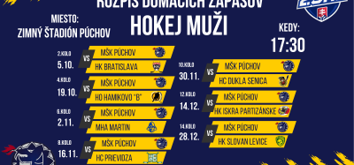 Rozpis domácich zápasov 2024/25